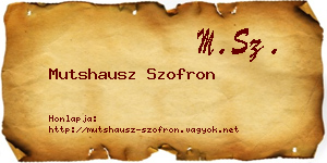 Mutshausz Szofron névjegykártya